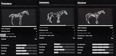 rdr2 horse guide|rdr2 horse stats chart.